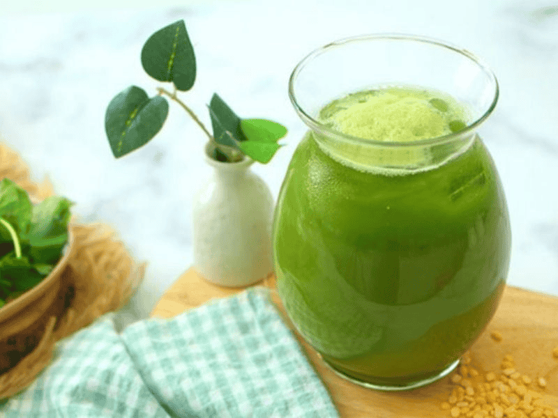 Nước ép rau má đậu xanh béo ngậy