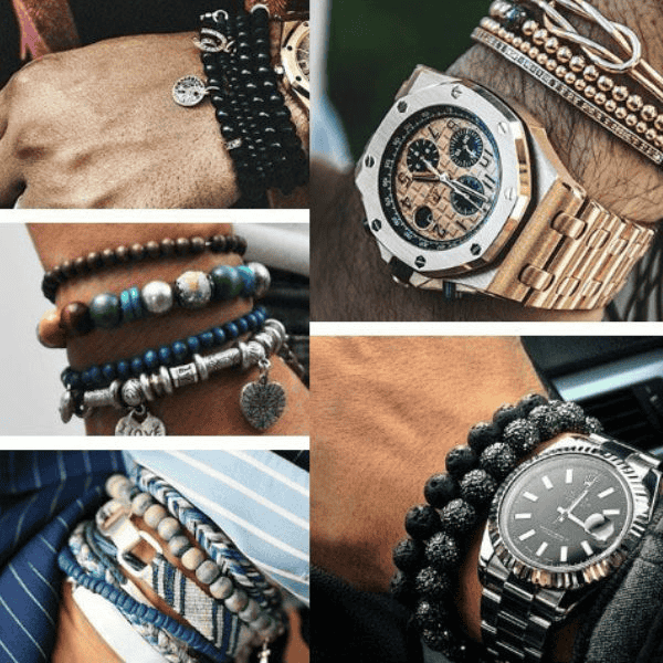 Trang sức và đồng hồ đeo cùng một tay nên có sự đồng bộ về màu sắc