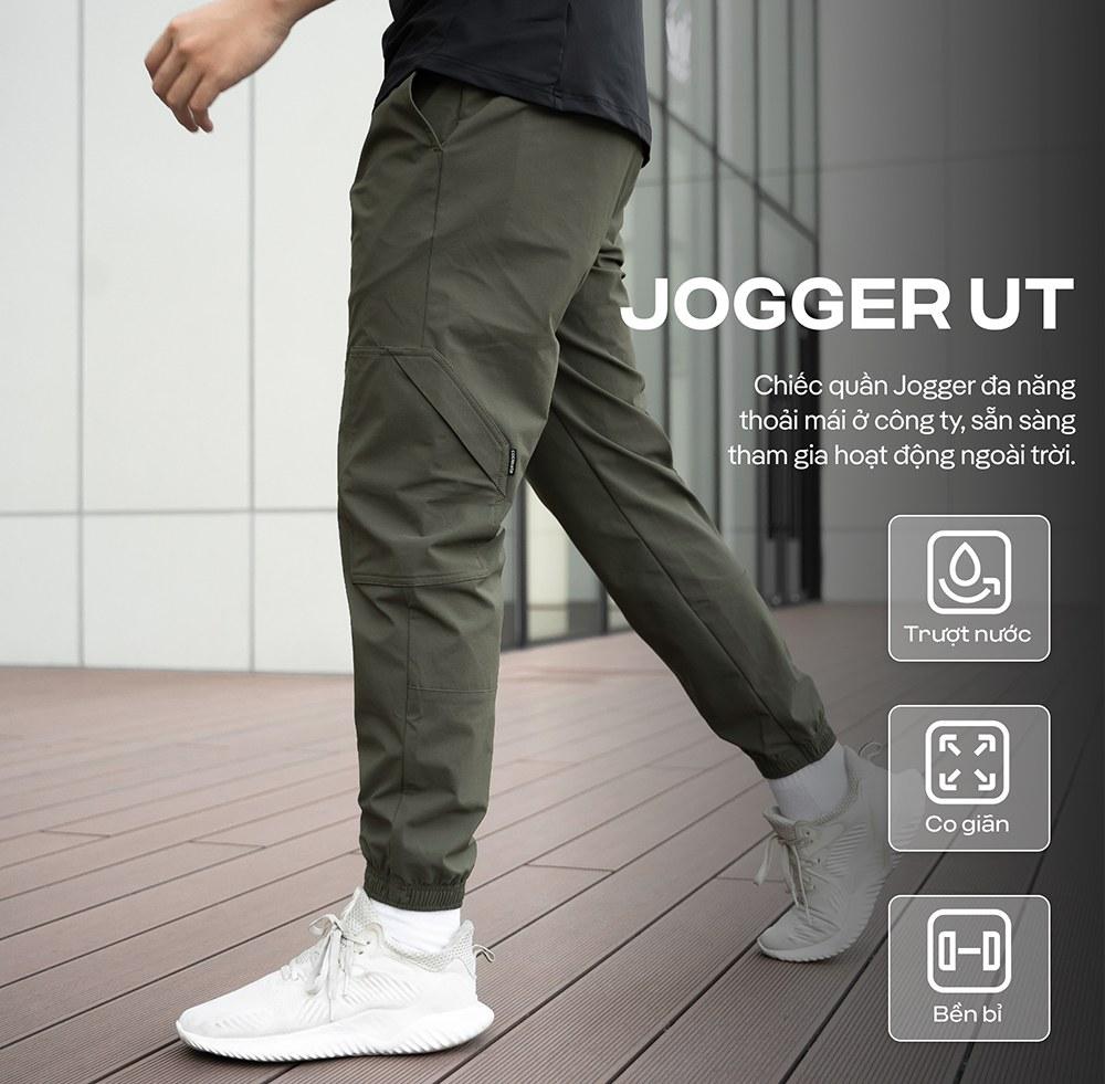 Quần Jogger Nam UT đa năng Coolmate được làm từ chất liệu pha 90% Polyamide và 10% Spandex dày dặn