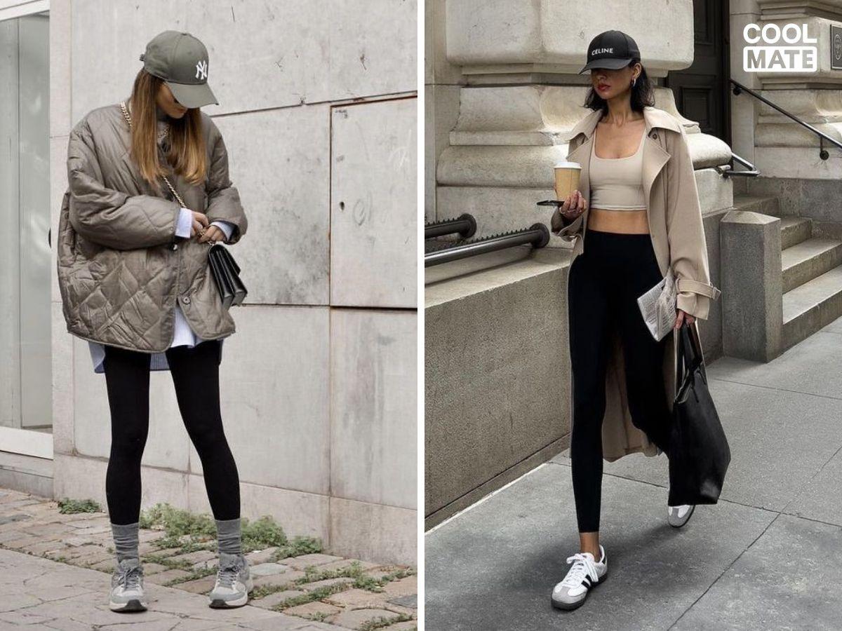 Quần legging rất được ưa chuộng khi phối phong cách thể thao năng động nhờ sự trẻ trung, thoải mái