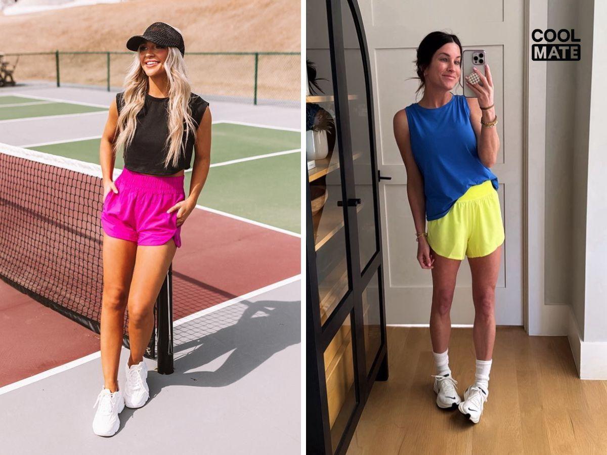 Kết hợp quần short với áo tank top là lựa chọn thoáng mát và năng động cho các hoạt động thể thao