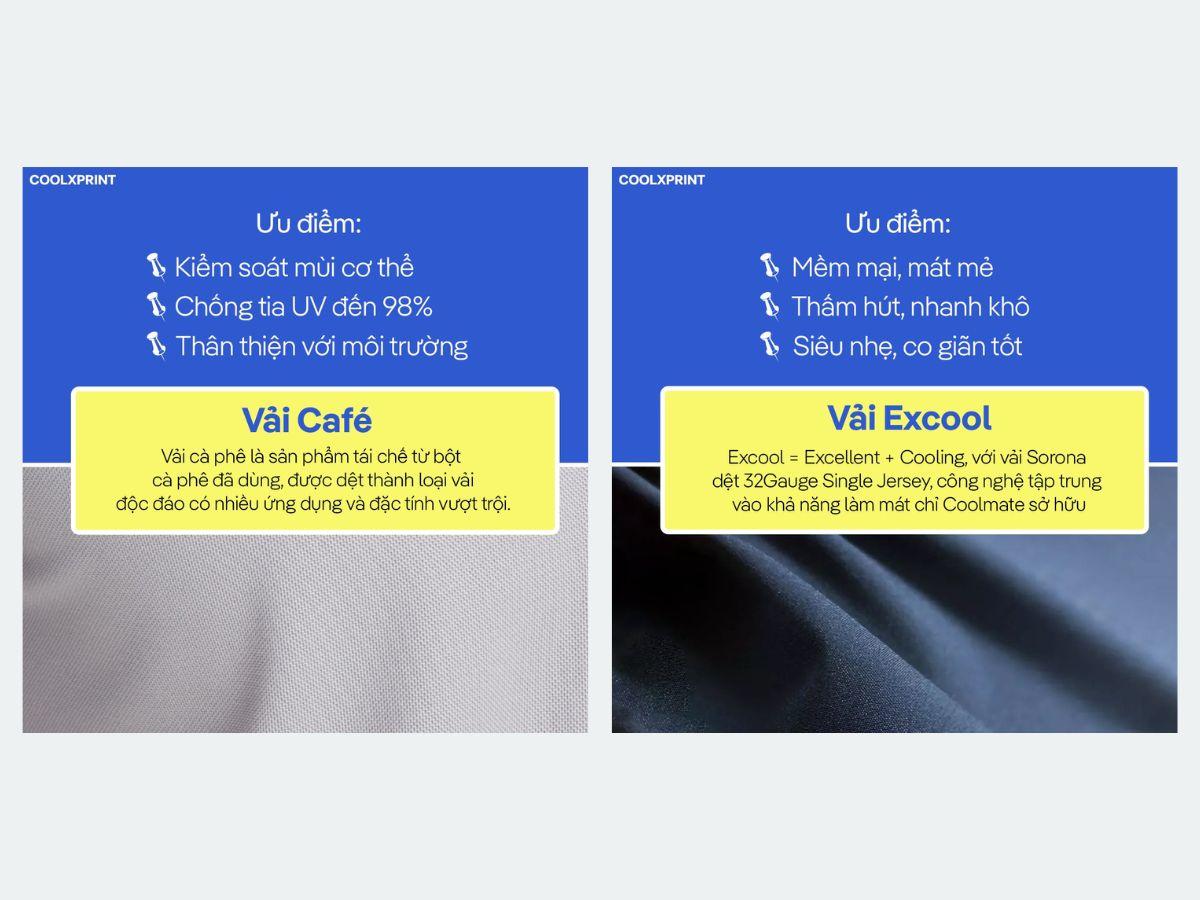 Tại Coolmate có nhiều loại vải công nghệ cao phù hợp để may áo polo thêu tên