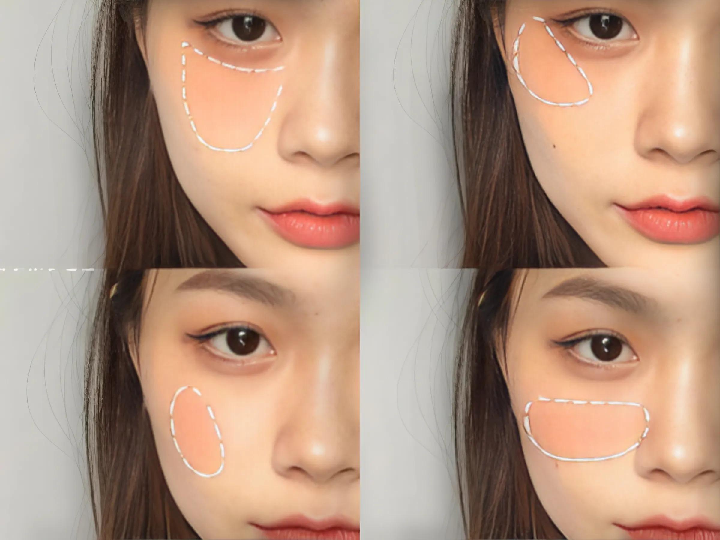Phối màu má hồng với layout makeup