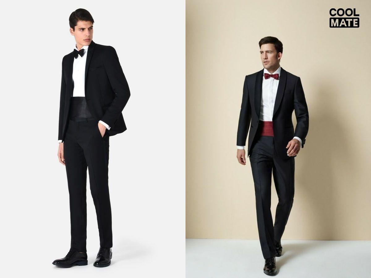 Vẻ ngoài sang trọng tối đa với Tuxedo và áo sơ mi trắng cổ tay măng sét