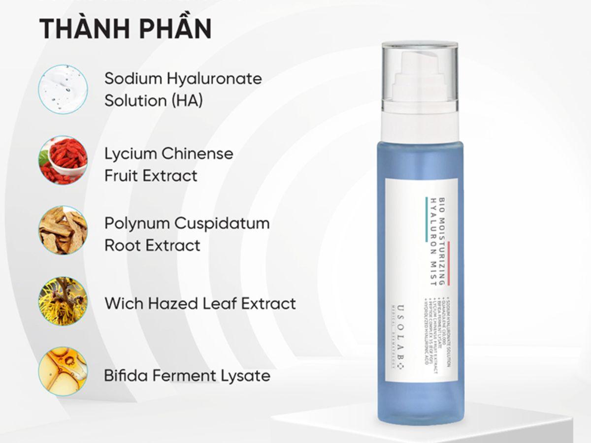 Xịt khoáng được làm từ các thành phần giá trị