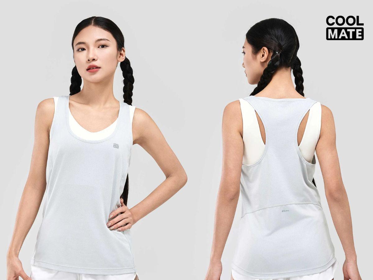 Áo singlet thể thao nữ slim fit co giãn, thoáng khí, nhanh khô
