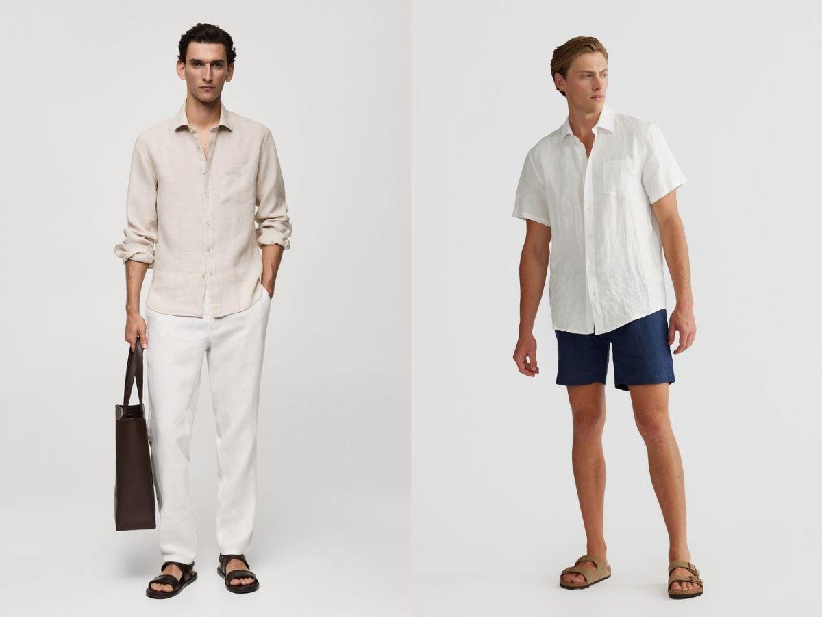 Áo sơ mi linen tay dài so với áo tay ngắn