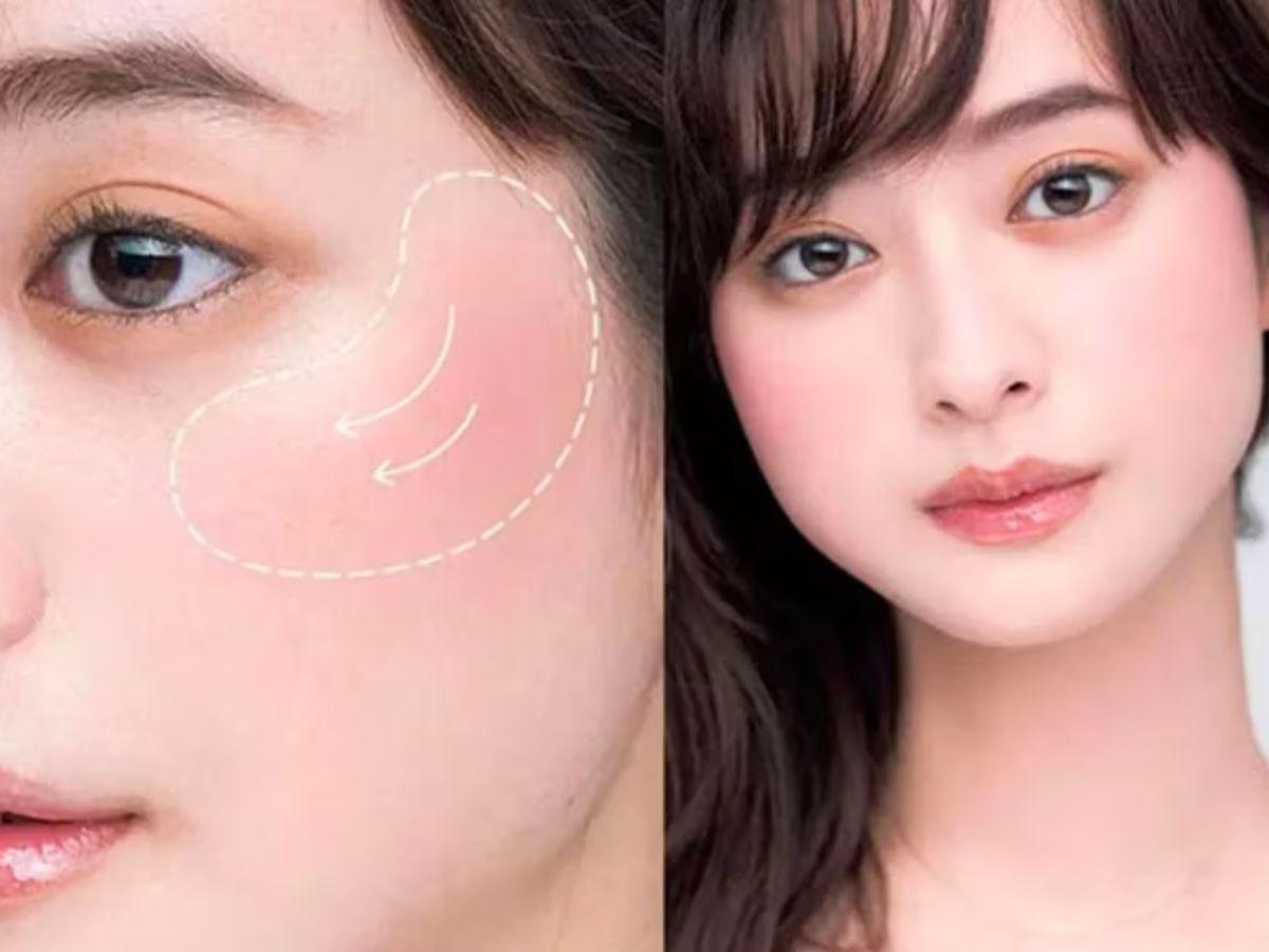 Khi đánh má, hãy mỉm cười nhẹ để xác định trái táo trên má