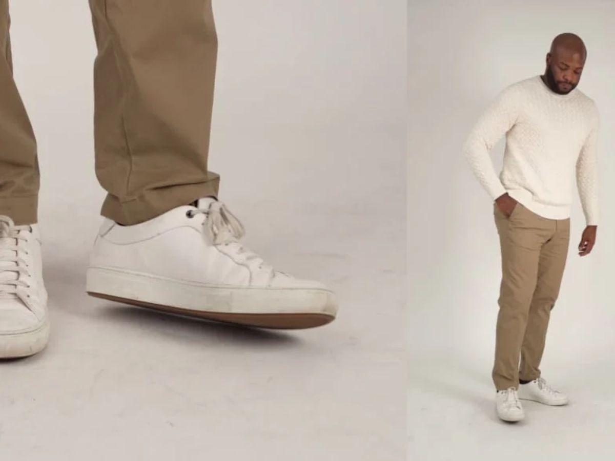Phối áo sweater với giày sneaker