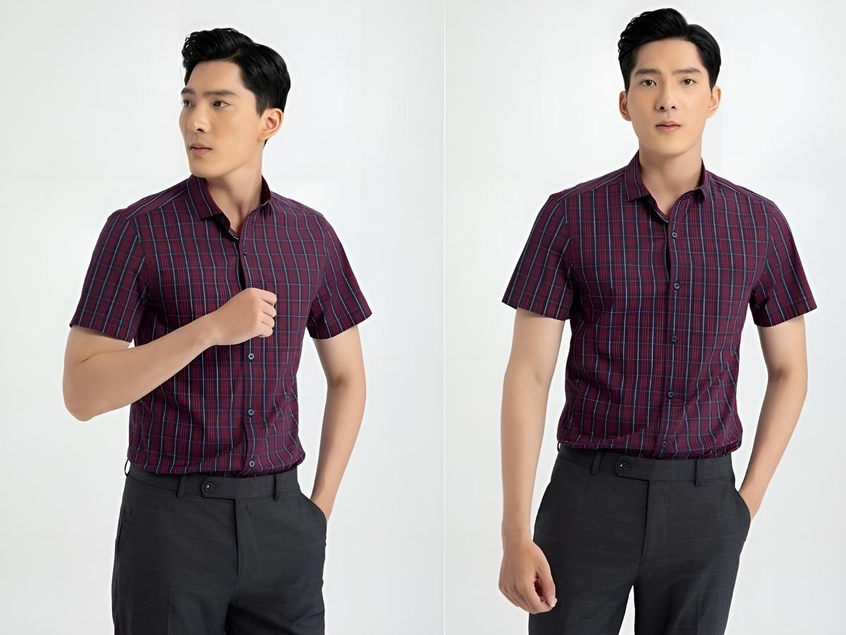 Phối áo sơ mi họa tiết nhã nhặn cùng quần tây