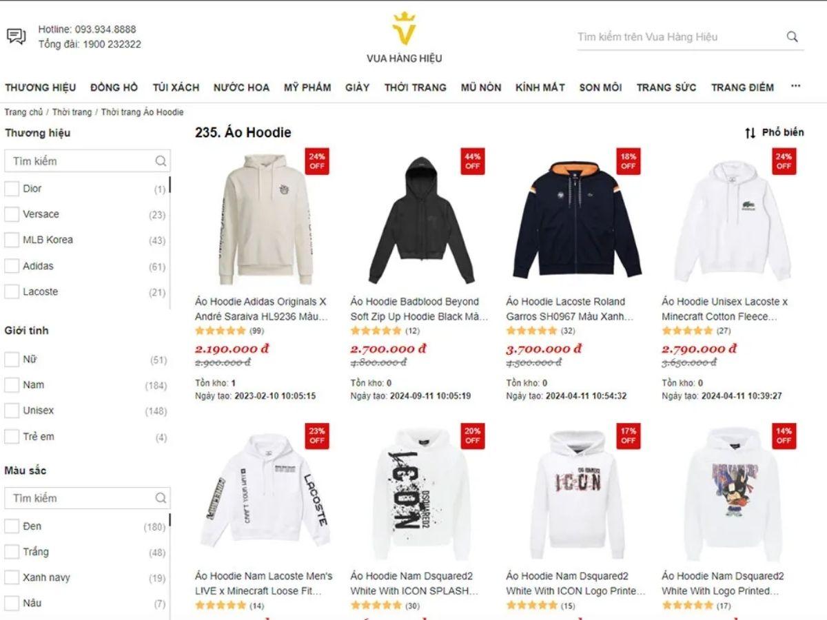 Bạn có thể mua áo hoodie tại website chính hãng
