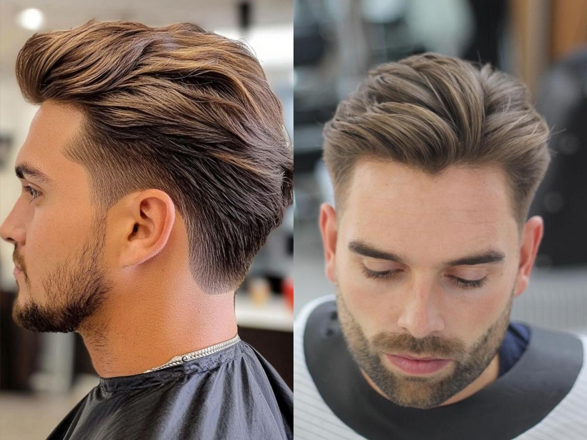 Pompadour tạo hiệu ứng kéo dài khuôn mặt nhờ điểm nhấn chiều cao ở phần mái