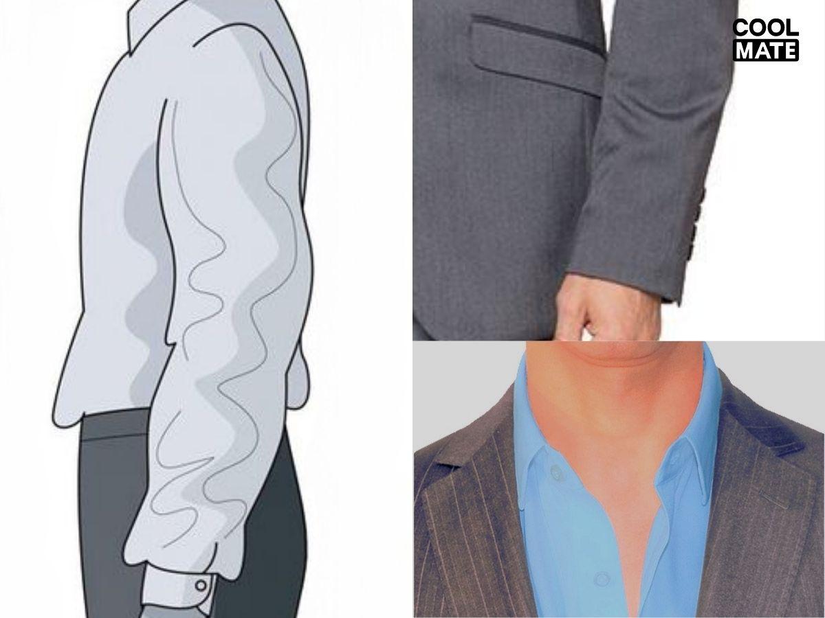 Một số lỗi thường gặp khi mặc áo sơ mi với vest như áo quá rộng, tay áo quá ngắn, cổ áo không đứng dáng
