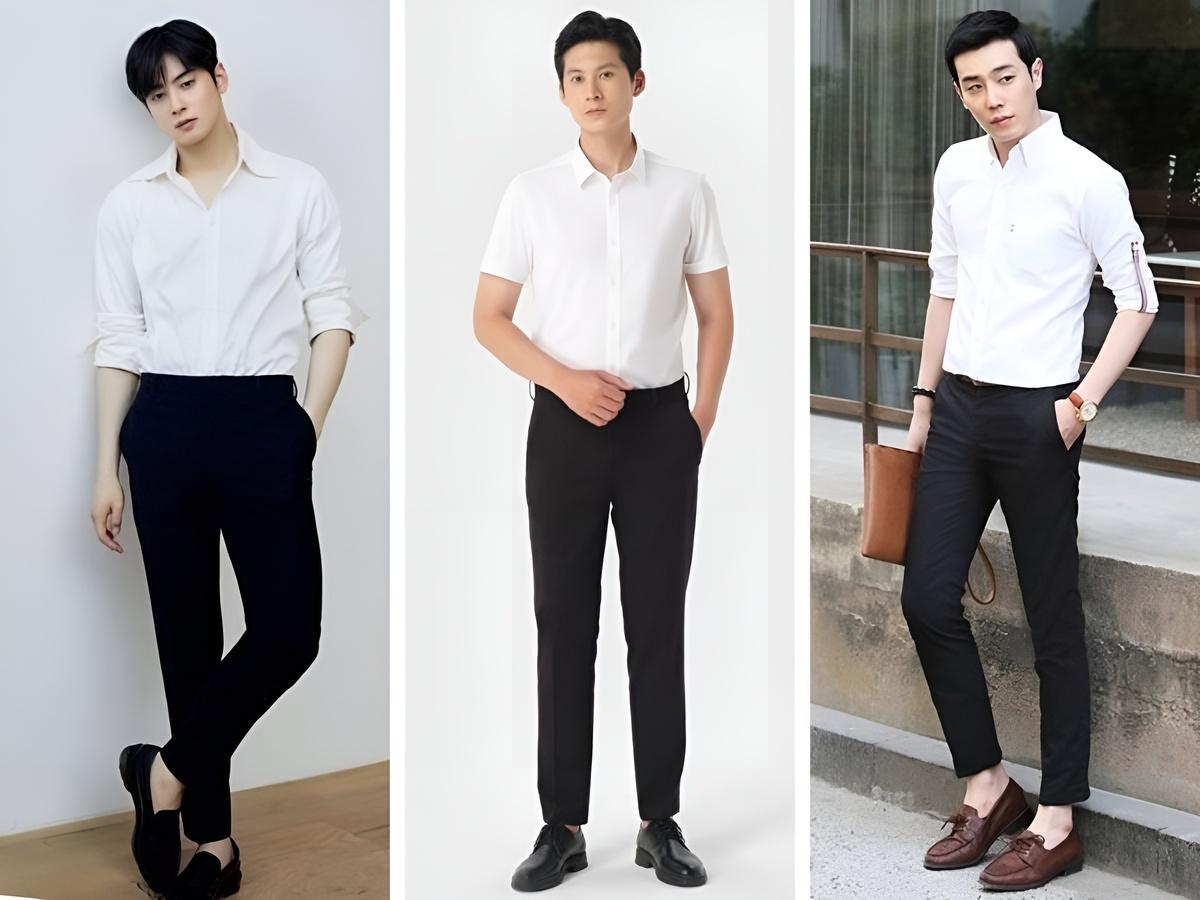 Sơ mi và quần tây luôn là combo cứu cánh cho những ai muốn lịch sự