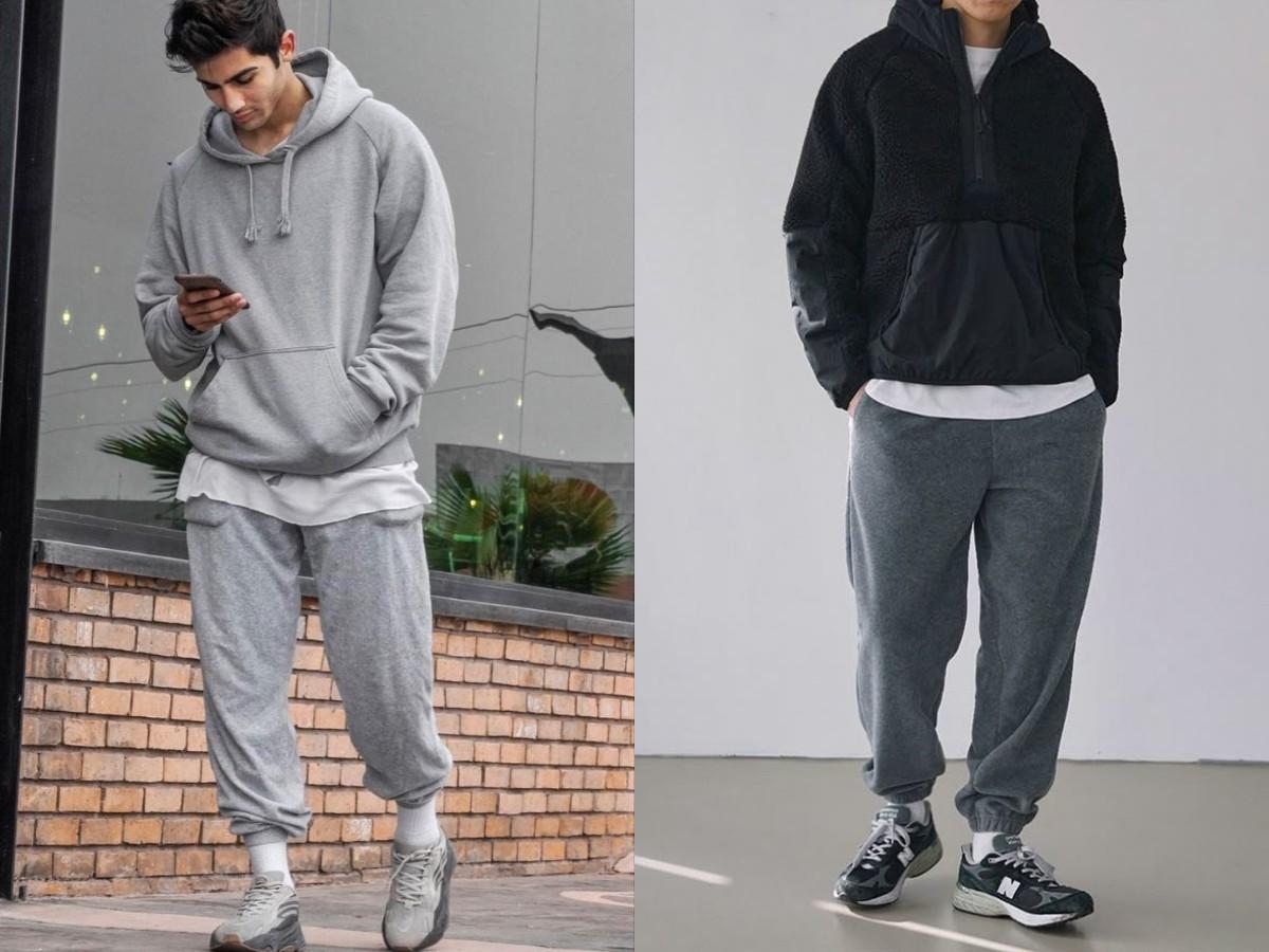 Áo thun trắng + hoodie zip + jogger – phối đồ áo thun trắng nam phong cách athleisure