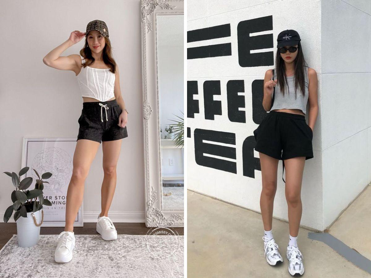 Vào mùa hè, phối quần short với áo crop top hoặc áo hai dây là cách tuyệt vời để khoe eo thon, tạo vẻ năng động và gợi cảm