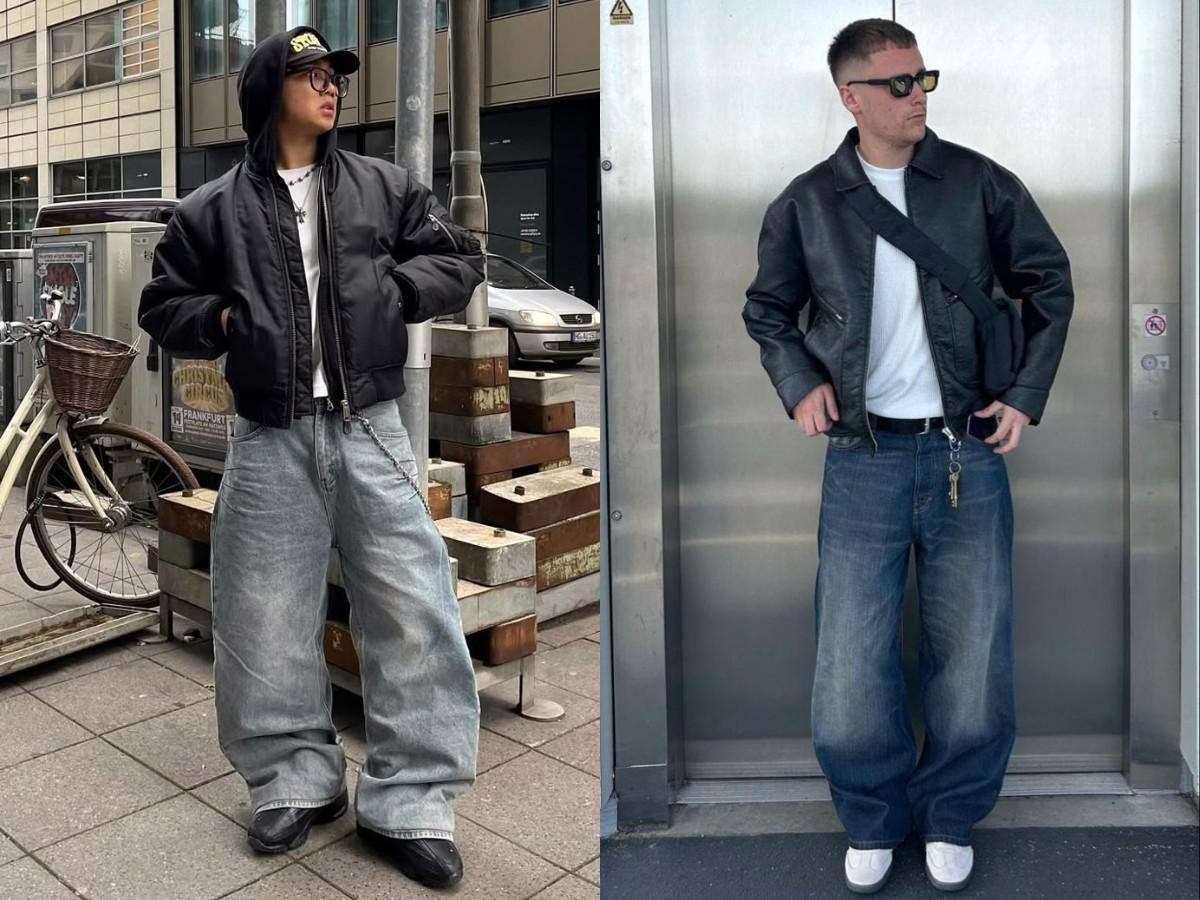 Phối đồ áo thun trắng với áo khoác bomber bụi bặm và quần jeans washed