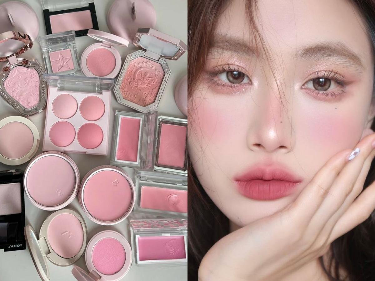 Má hồng giúp gương mặt tươi tắn, cân đối hơn sau bước nền