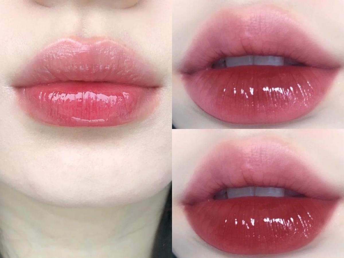 Để tránh dính răng, mím môi nhẹ vào khăn giấy thấm son thừa