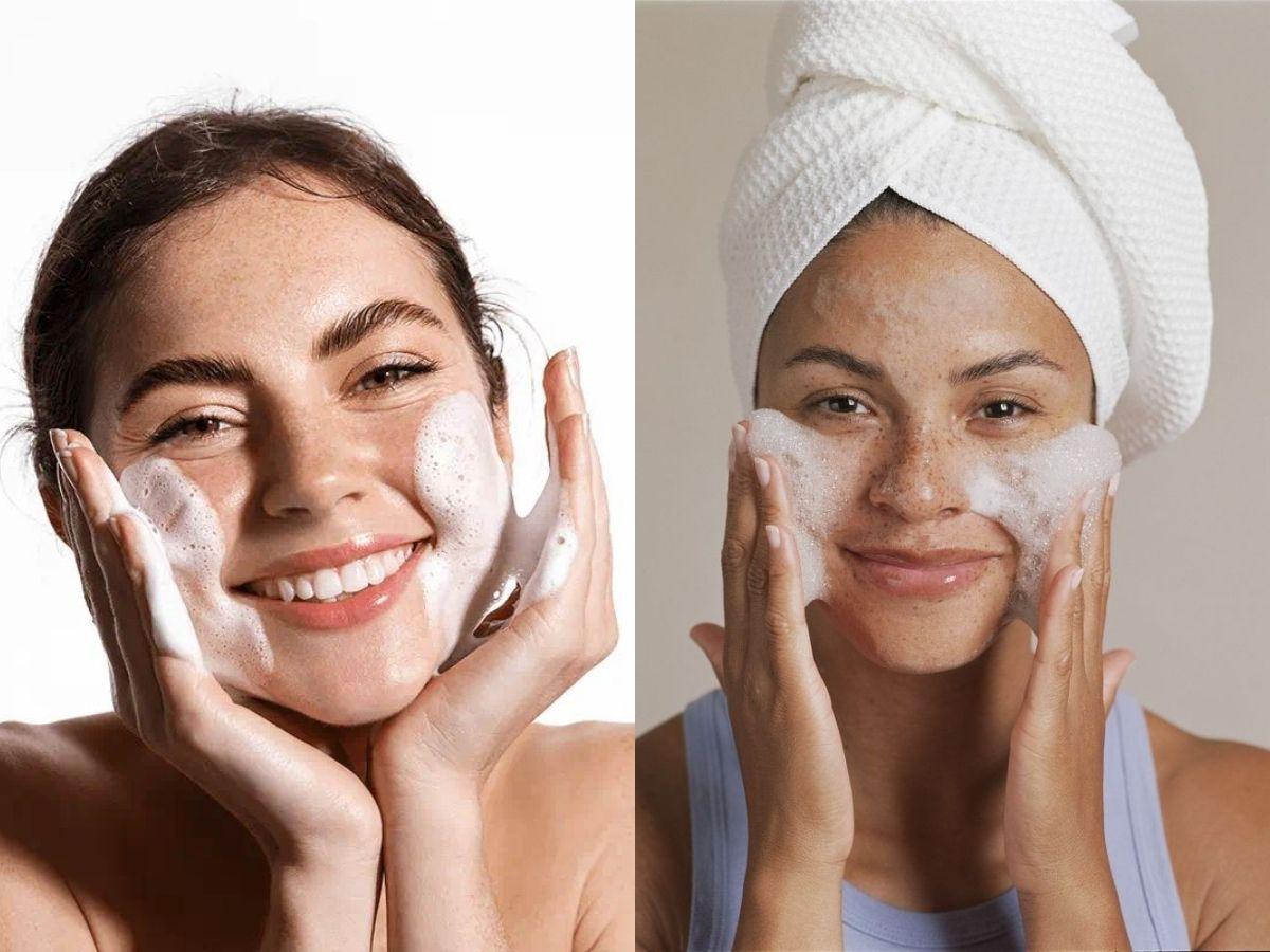 Bước làm sạch dịu nhẹ sau khi peel da