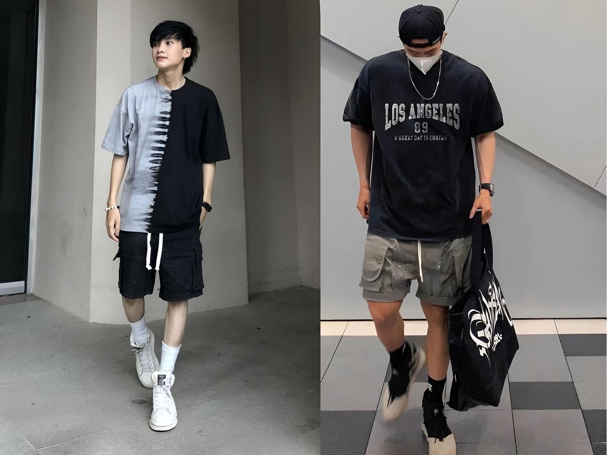 Phối áo wash local brand phối cùng quần short thoải mái