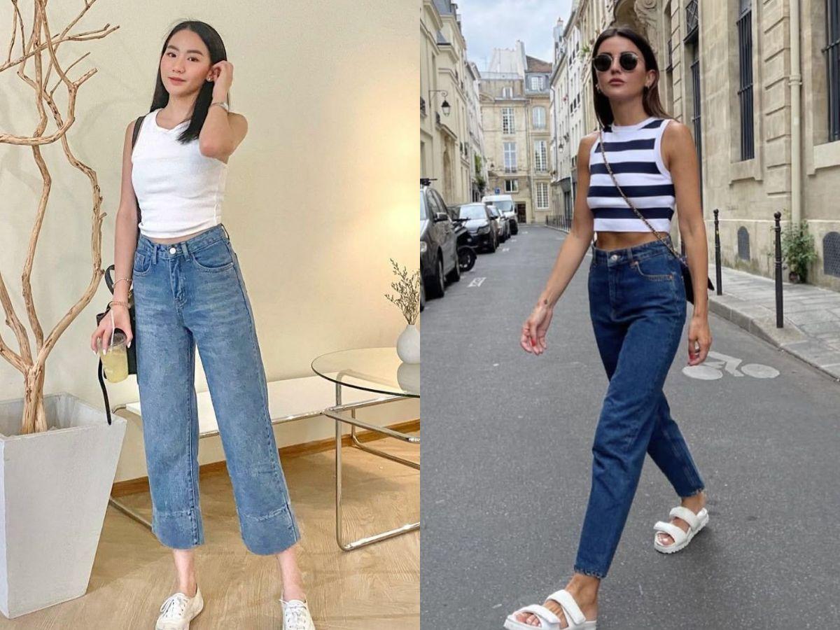 phối cùng áo croptop giúp tôn eo, hack dáng hiệu quả