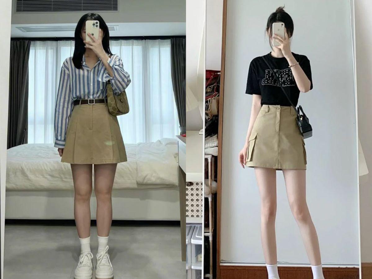 Phối cùng chân váy chữ A nữ tính