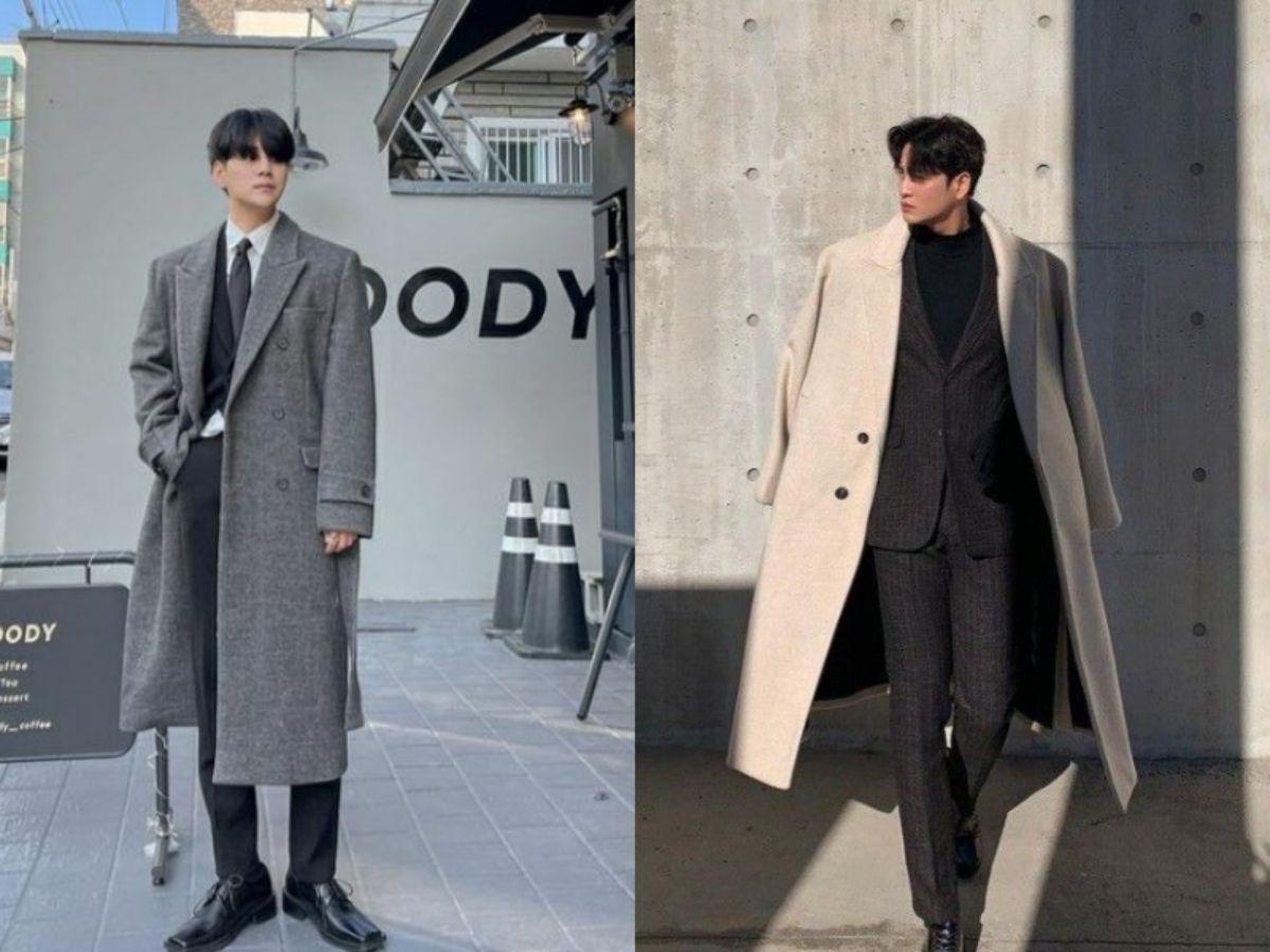 Phối áo khoác dạ hàng hiệu với suit lịch lãm