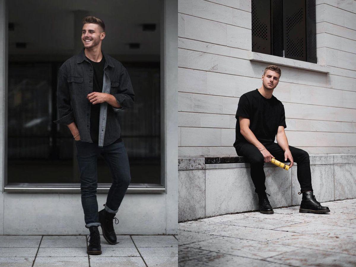 Phối Dr. Martens với quần jean kinh điển