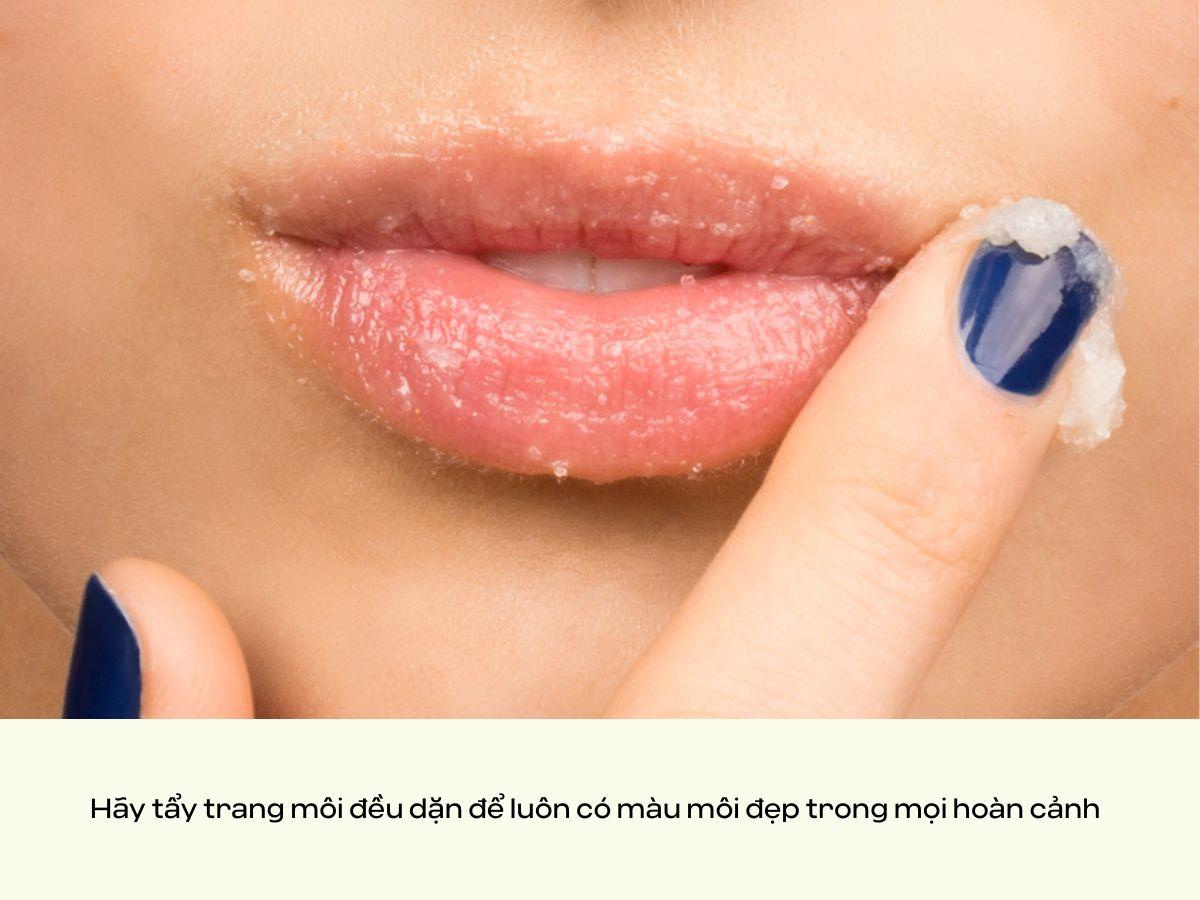 Tẩy trang môi là điều cần làm