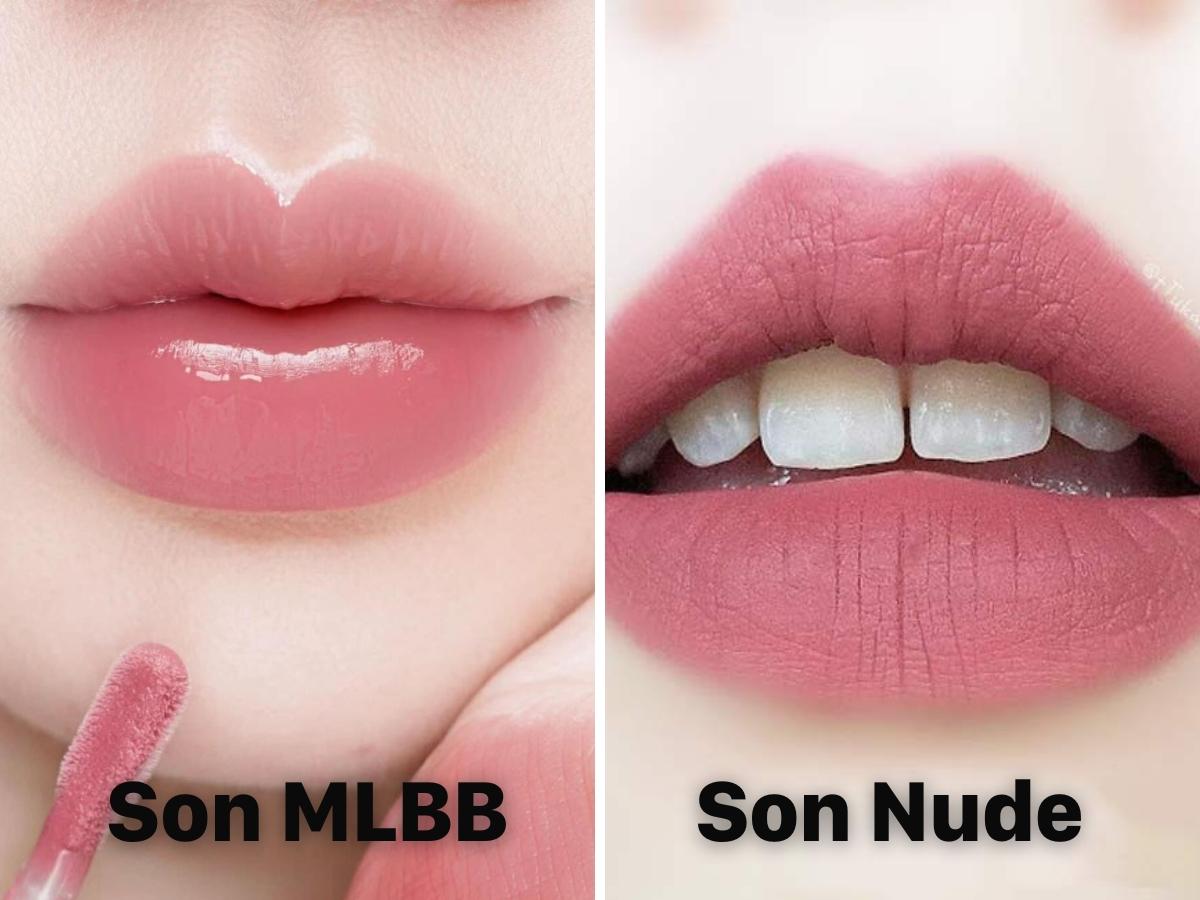 So sánh son MLBB và son nude 