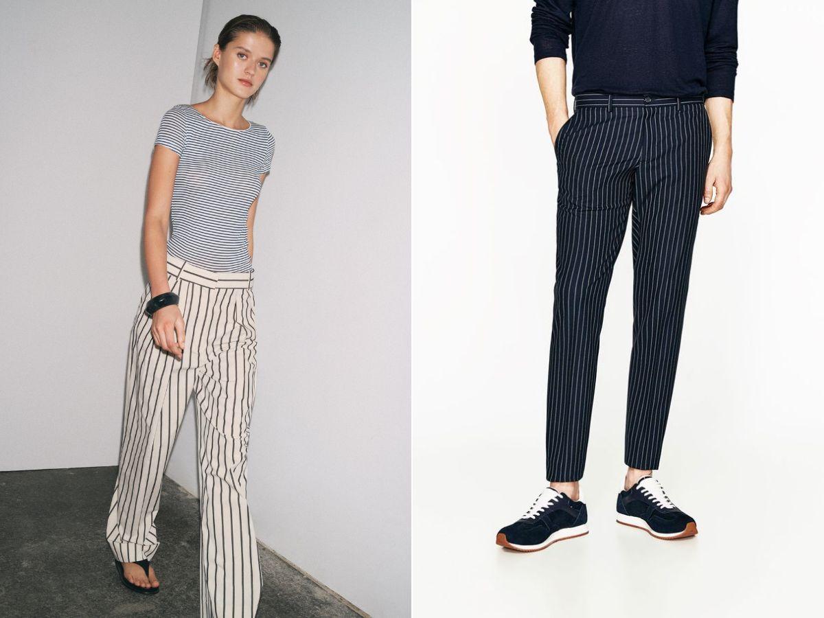 Quần tây sọc dọc tại Zara có đa dạng mẫu mã cho nam nữ