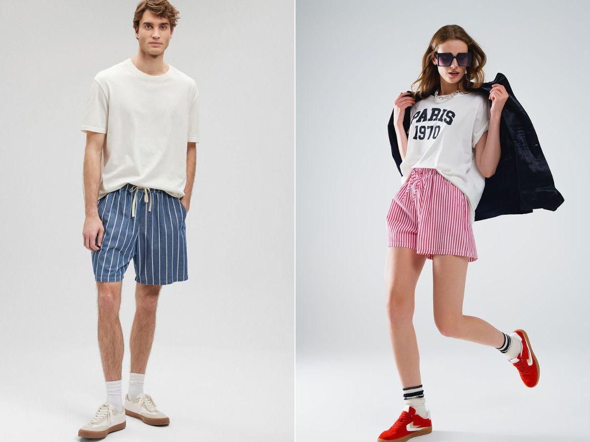 Phối đồ mùa hè mát mẻ với quần short sọc dọc