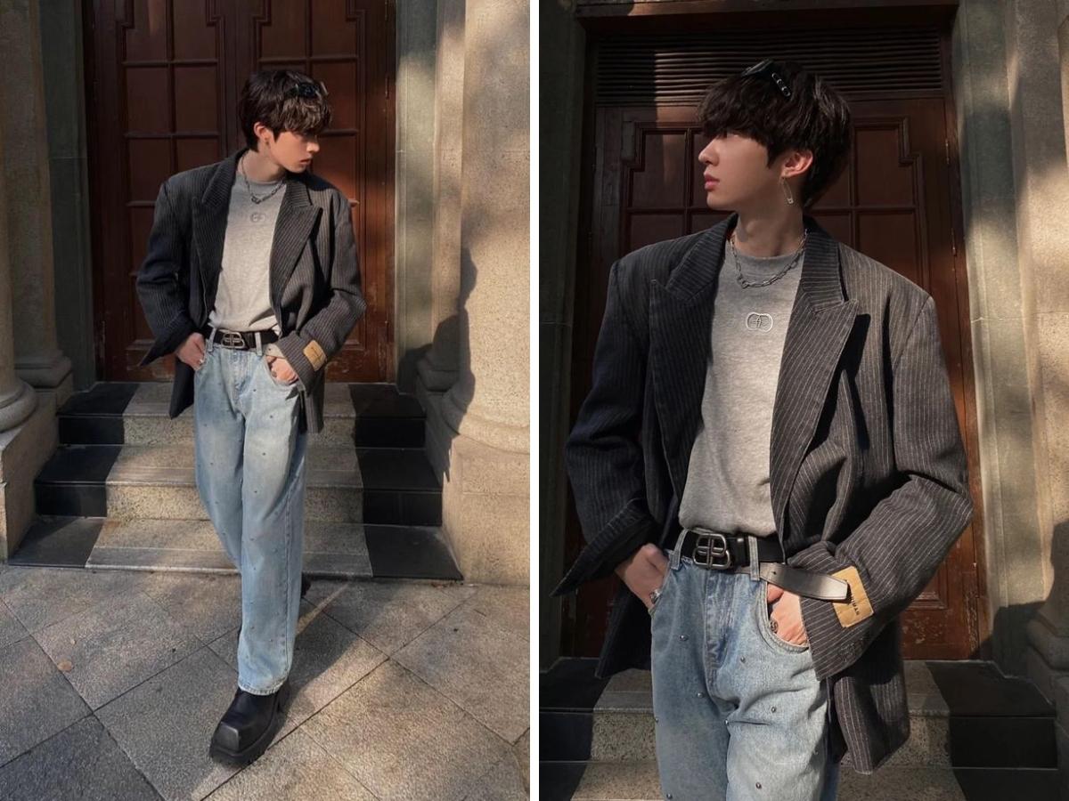 Các chàng trai nam mặc blazer caro với phong thái tự tin, hiện đại