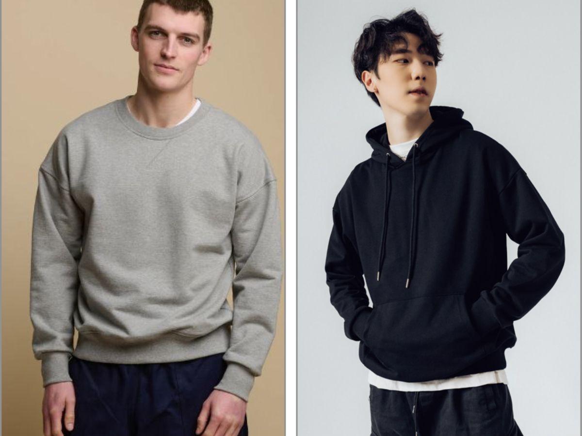 So sánh sự khác biệt giữa áo sweater và hoodie
