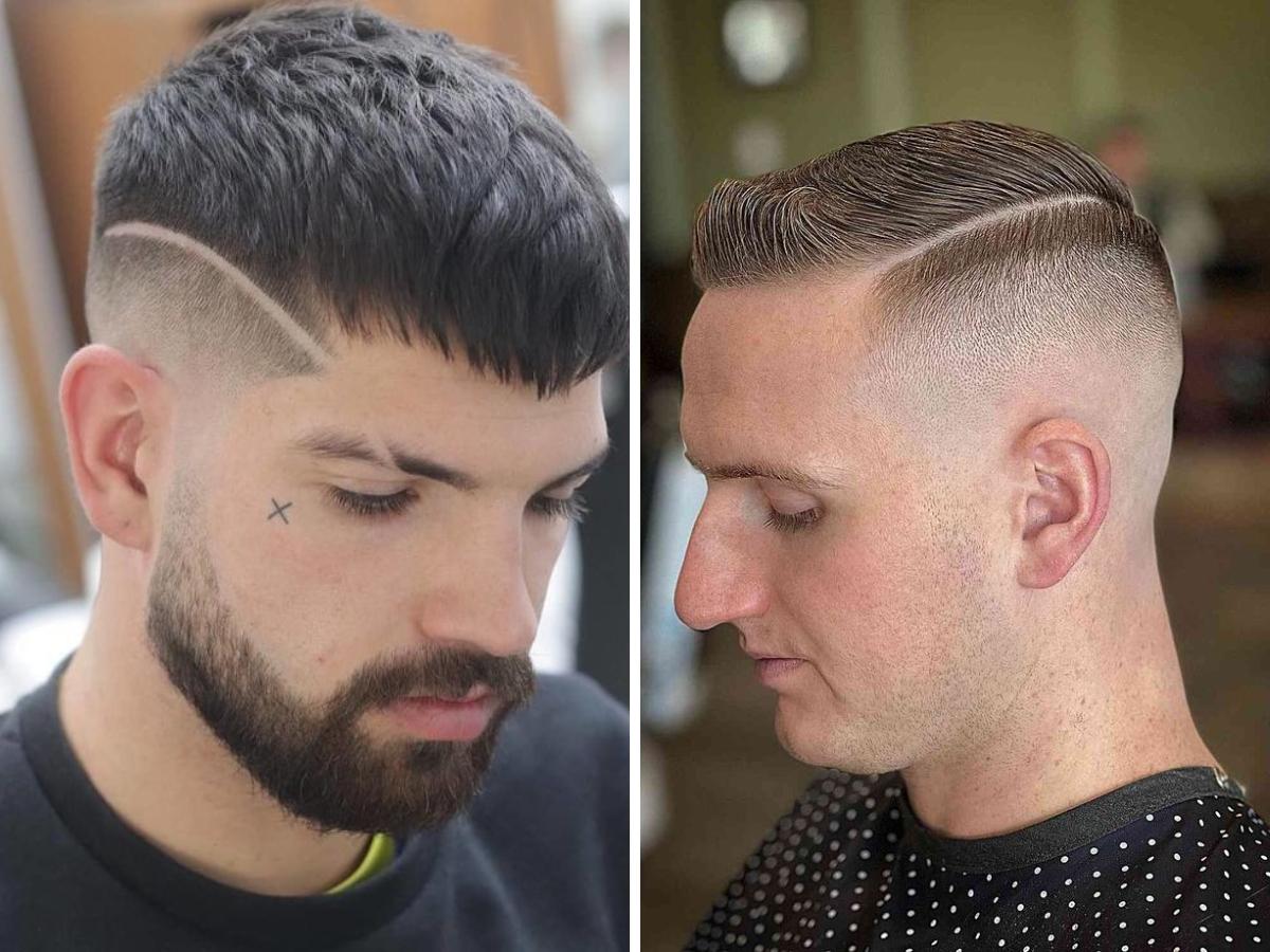 Kiểu Buzz Cut với Hard Part sắc nét, mạnh mẽ