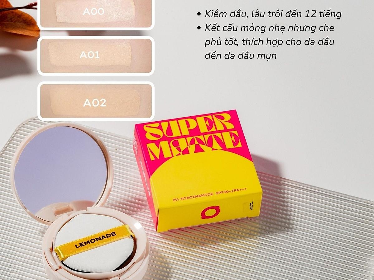 Lemonade Supermatte Cushion hiện có các tông màu phù hợp với làn da châu Á