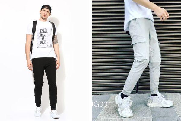 Cách phối áo phông nam trắng với quần jogger