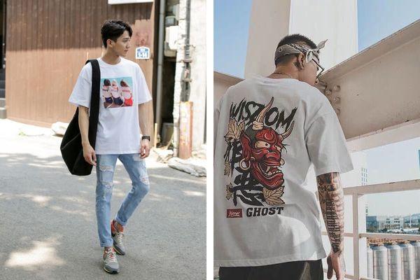 Cách phối áo phông nam trắng với quần jeans