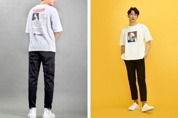 Cách phối áo phông nam trắng với quần kaki