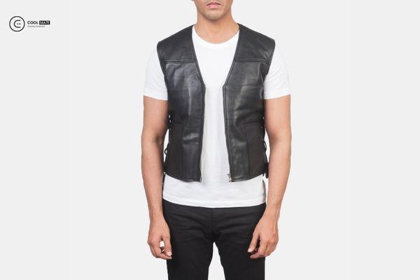 Phối áo vest da và áo thun