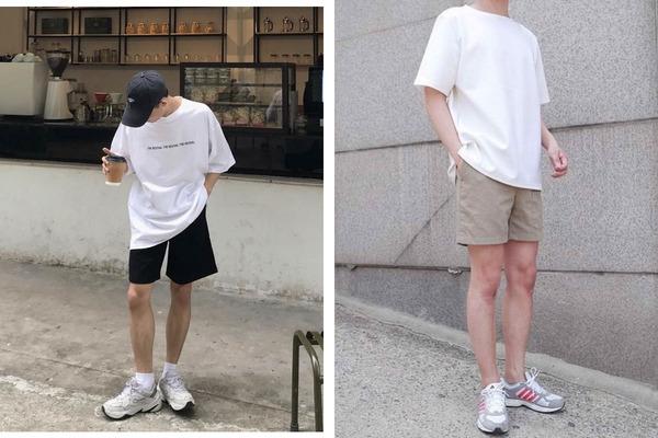Áo thun form rộng nam mix cùng quần short