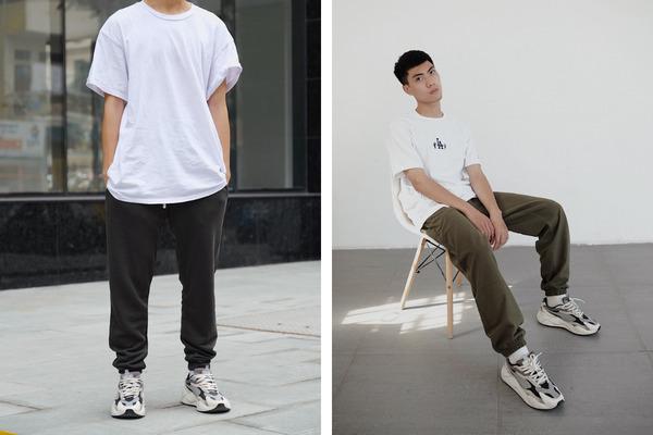 Áo thun form rộng nam mix cùng quần jogger