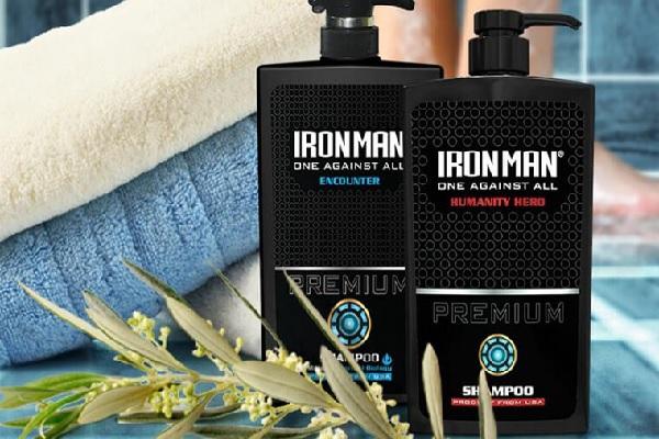 Dầu gội Ironman với thiết kế tông đen góc cạnh ấn tượng