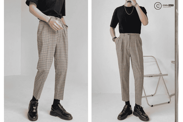 Phong cách thời trang nam thập niên 90s với quần caro Tartan