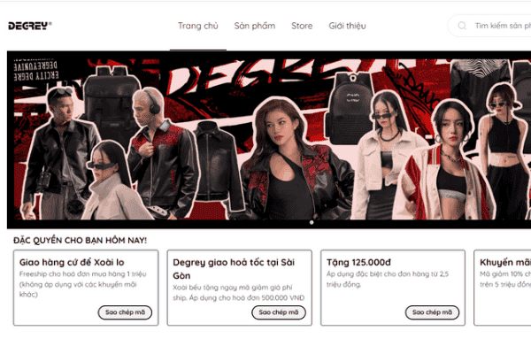 Website Degrey bán quần áo Local Brand