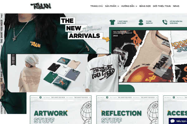 Website Tsunsg bán quần áo Local Brand