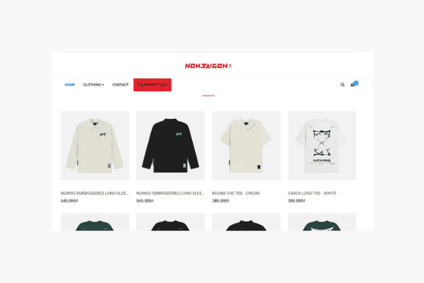 Website Nowsaigon bán quần áo Local Brand
