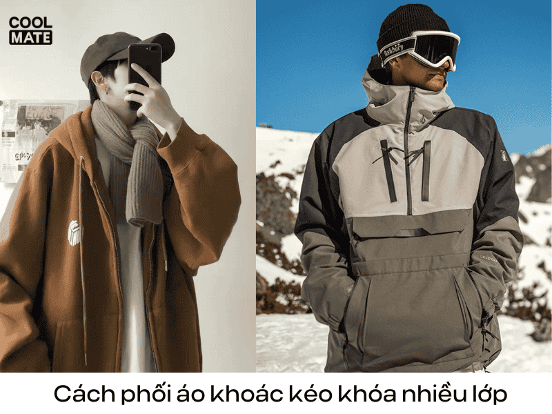 cách phối đồ với áo khoác kéo khóa