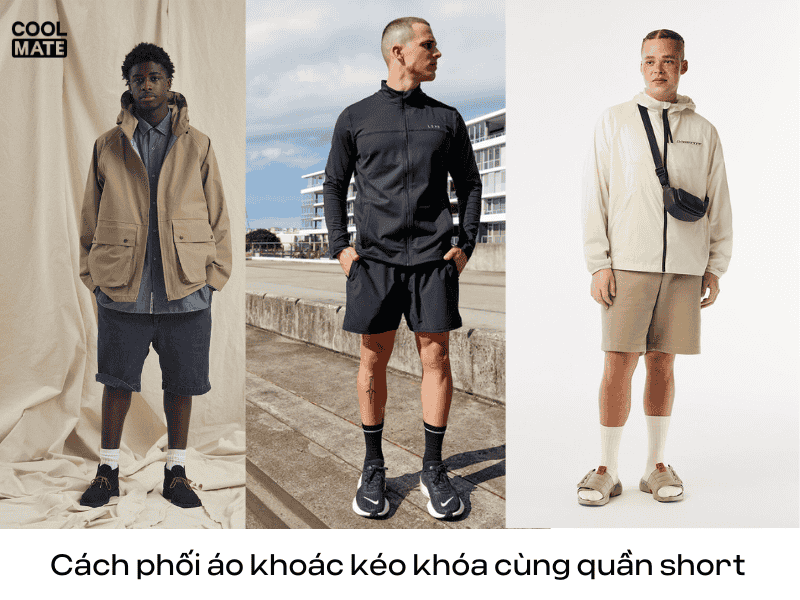 cách phối đồ với áo khoác kéo khóa